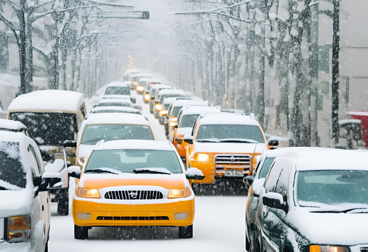 Trafik i snö